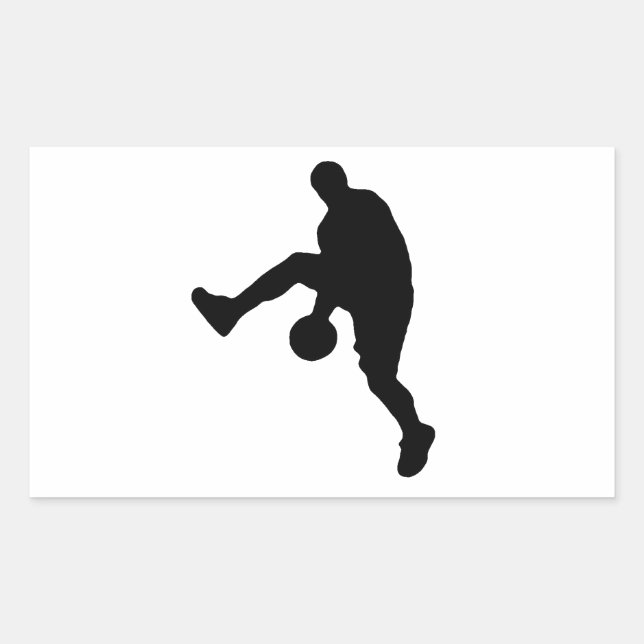Sticker Rectangulaire Silhouette du joueur de basket (Devant)