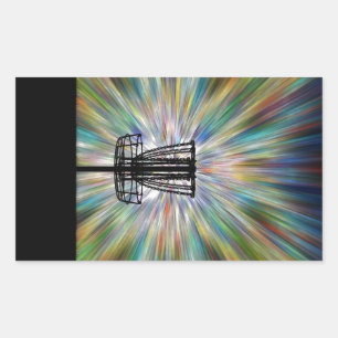 Sticker Rectangulaire Silhouette du panier de golf de disque