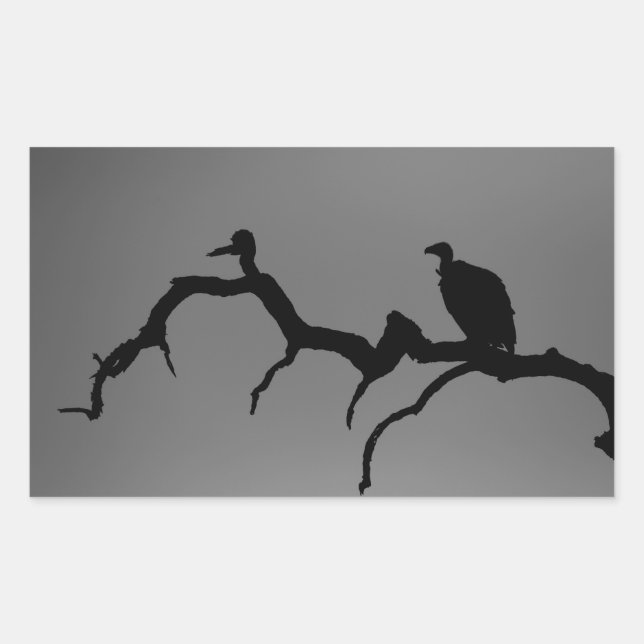 Sticker Rectangulaire Silhouette vautour (Devant)