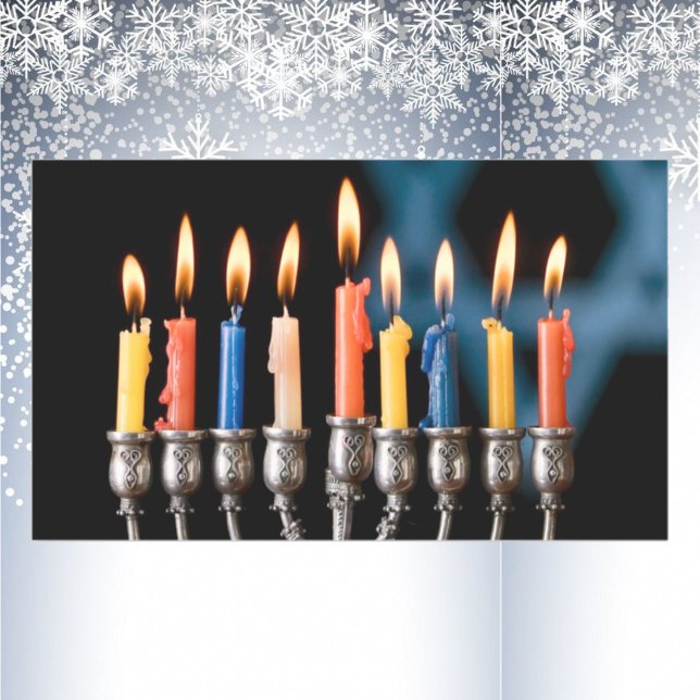 Sticker Rectangulaire Silver Menorah Hannukah (Créateur téléchargé)