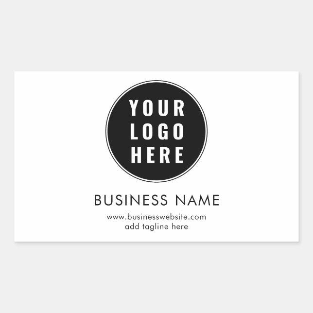 Sticker Rectangulaire Simple Business Logo and Website Promotional (Devant)