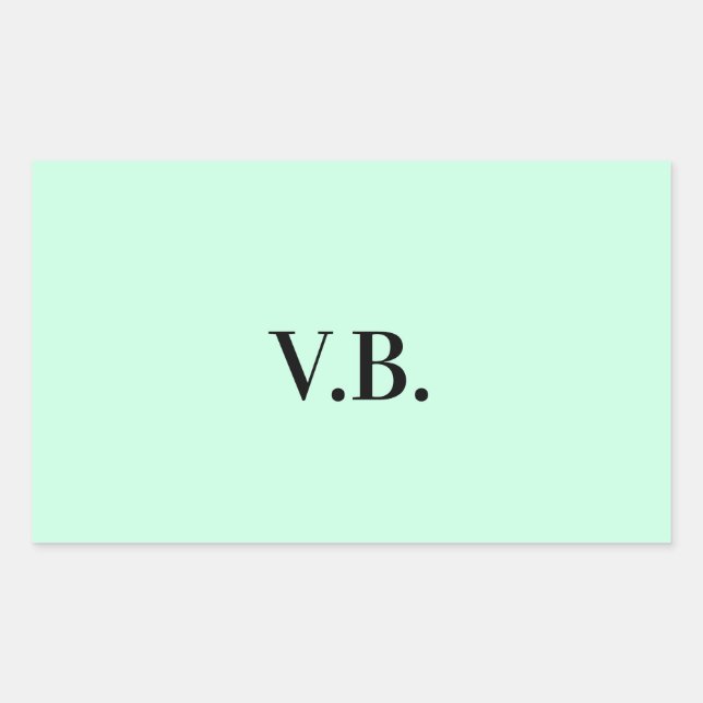 Sticker Rectangulaire Simple couleur unie ajouter nom texte monogramme  (Devant)