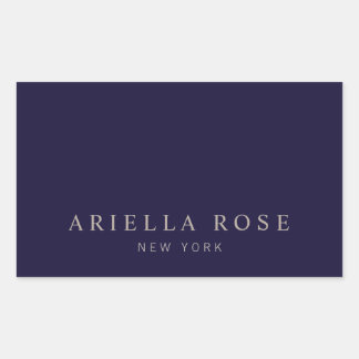 Sticker Rectangulaire Simple Elegant Marine Bleu Professionnel Minimalis