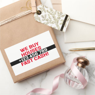 Sticker Rectangulaire Simple Immobilier Investisseur Entreprise Nous ach