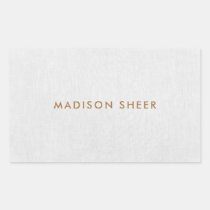 Sticker Rectangulaire Simple, Linge gris clair minimaliste