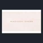 Sticker Rectangulaire Simple, rose clair, minimaliste<br><div class="desc">Chic et propre avec simple façade de nom. Il s'agit d'une image numérique de tissu bleu marine clair - il n'y a pas de surface surélevée. Pour plus de matériel marketing de mise en correspondance, de conception personnalisée ou de demande de logo, veuillez me contacter à maurareed.designs@gmail.com et je répondrai...</div>