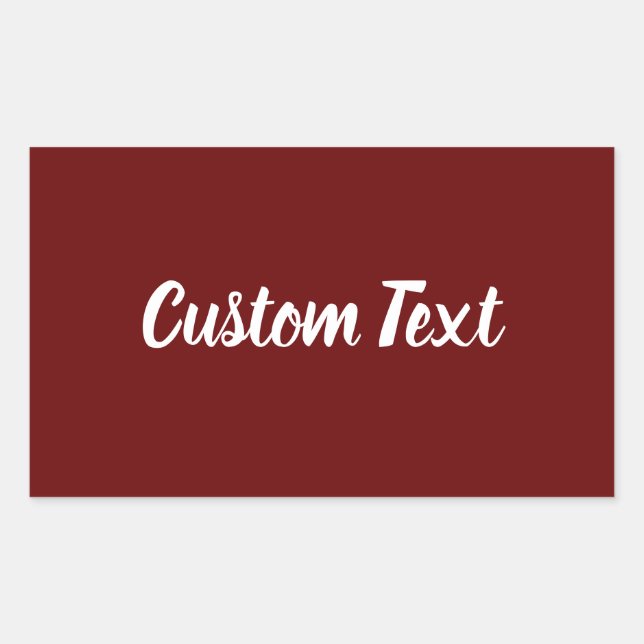 Sticker Rectangulaire Simple rouge foncé avec Modèle de texte de script  (Devant)
