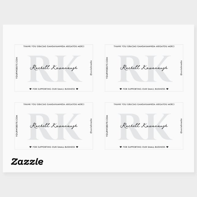 Sticker Rectangulaire Simple Simple Modernisation De Marketing Monogramm (Feuille)