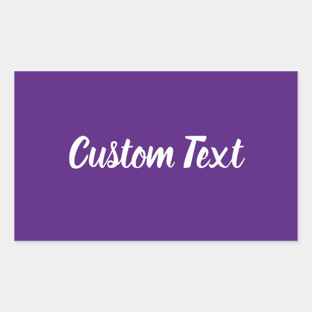 Sticker Rectangulaire Simple violet avec Modèle de texte de script blanc (Devant)