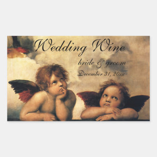Sticker Rectangulaire Sistine Madonna Anges par Raphaël Mariage