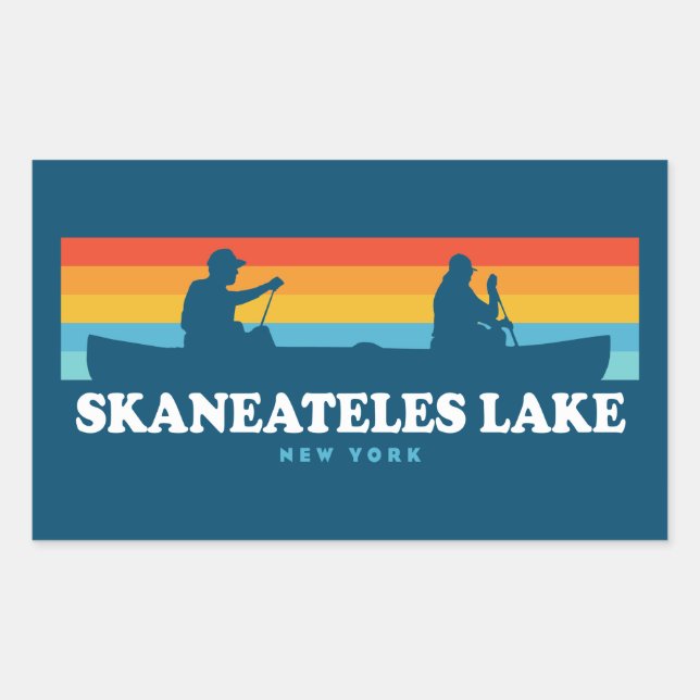 Sticker Rectangulaire Skaneateles Lake New York Canoe (Devant)