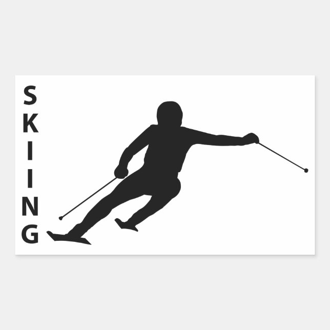 Sticker Rectangulaire Ski (Devant)