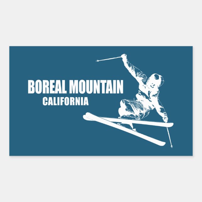 Sticker Rectangulaire Ski de Boreal Mountain California (Devant)