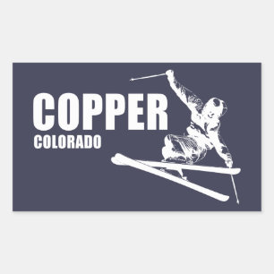 Sticker Rectangulaire Ski du Colorado de Copper Mountain