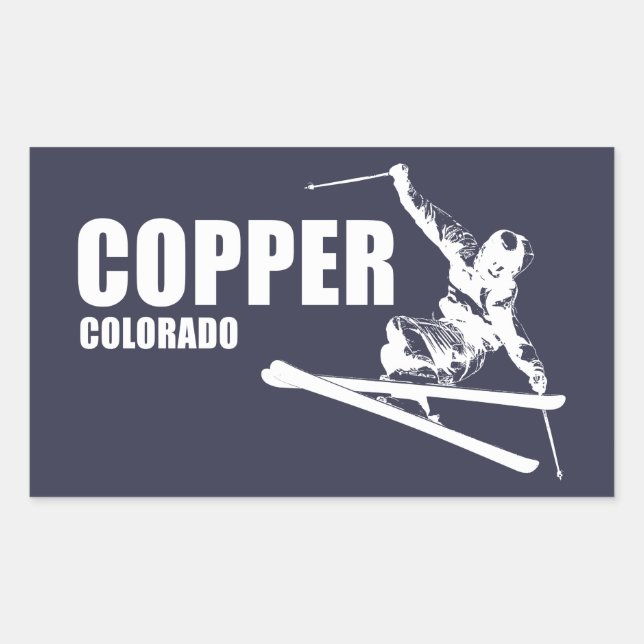 Sticker Rectangulaire Ski du Colorado de Copper Mountain (Devant)