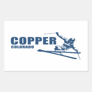 Sticker Rectangulaire Ski du Colorado de Copper Mountain