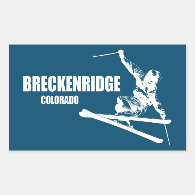 Sticker Rectangulaire Skier Breckenridge Colorado (Devant)