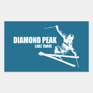 Sticker Rectangulaire Skier Diamond Peak Lake Tahoe