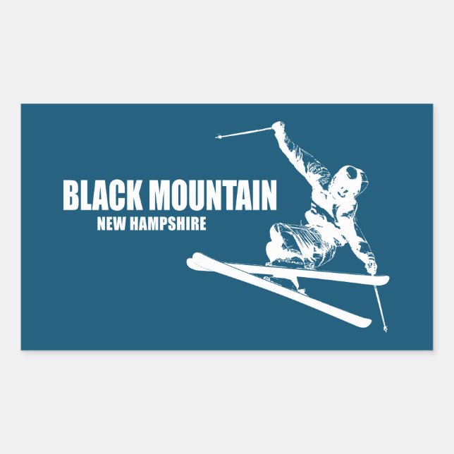 Sticker Rectangulaire Skier du New Hampshire de Black Mountain (Devant)