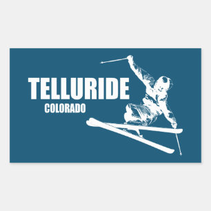 Sticker Rectangulaire Skier Telluride Colorado