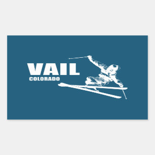 Sticker Rectangulaire Skier Vail Colorado