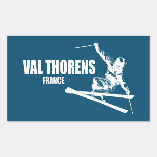 Sticker Rectangulaire Skier Val Thorens France