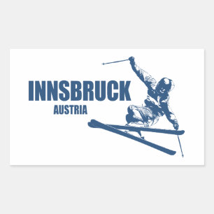 Sticker Rectangulaire Skieur d'Innsbruck Autriche