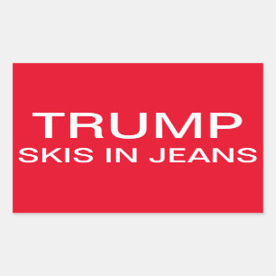 Sticker Rectangulaire Skis d'atout dans des jeans