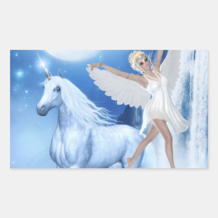 Sticker Rectangulaire Sky Féerie Aspar et Unicorn