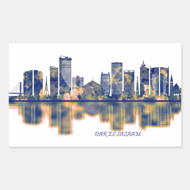 Sticker Rectangulaire Skyline Dar es Salaam (Devant)