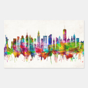 Sticker Rectangulaire Skyline de New York