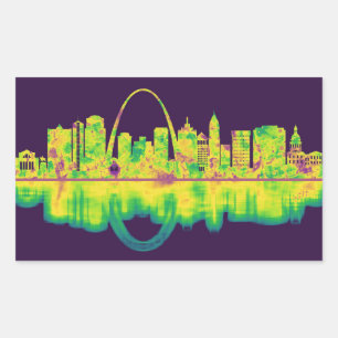 Sticker Rectangulaire Skyline de Saint-Louis Missouri