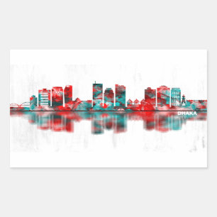 Sticker Rectangulaire Skyline Dhaka Bangladesh