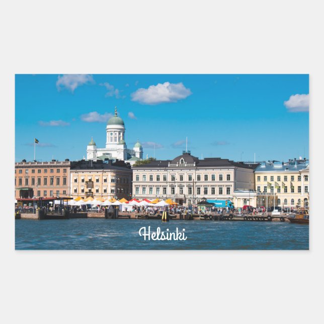 Sticker Rectangulaire Skyline Helsinki (Devant)