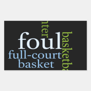 Sticker Rectangulaire Slam Dunk of Words : Jeu de basket-ball des champi