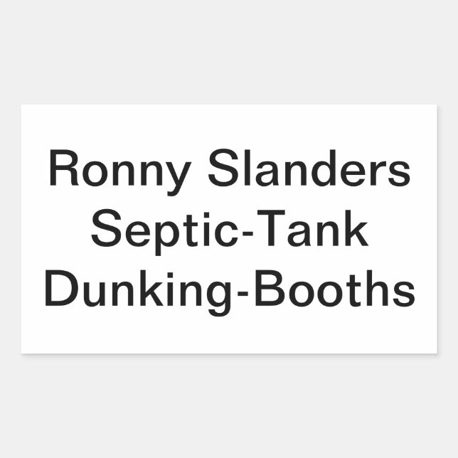 Sticker Rectangulaire Slanders Septic Dunking Booth Hankamer Artjunkhaus (Devant)