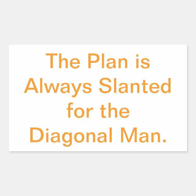 Sticker Rectangulaire Slanted Plan Diagonal Man Hankamer Artjunkhaus Fun (Devant)