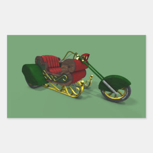 Sticker Rectangulaire Sledge à moteur Santa Claus