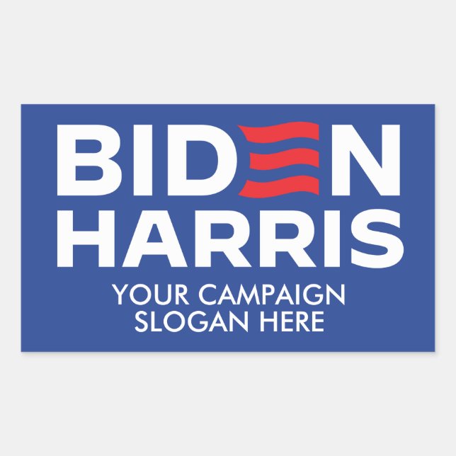 Sticker Rectangulaire Slogan de campagne Biden Harris personnalisé (Devant)