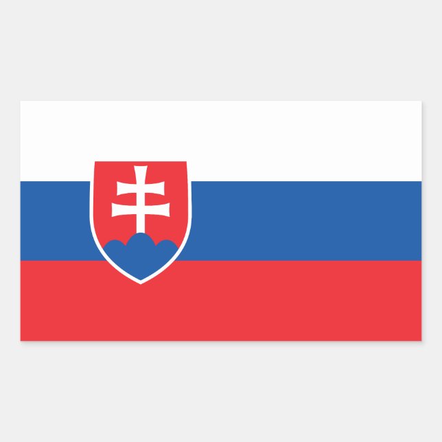Sticker Rectangulaire Slovakia Flag (Devant)