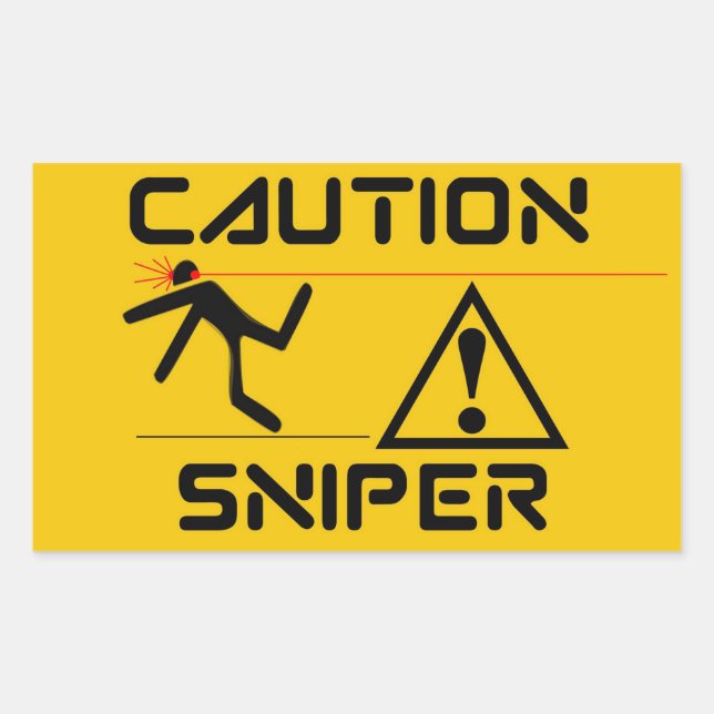 Sticker Rectangulaire Sniper drôle (Devant)