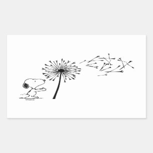 Sticker Rectangulaire Snoopy Avec Dandelion