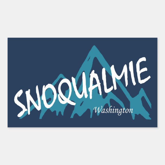 Sticker Rectangulaire Snoqualmie Washington Mountains (Devant)