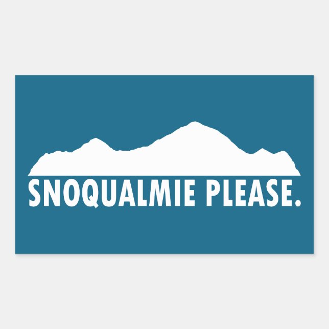 Sticker Rectangulaire Snoqualmie Washington S'il vous plaît (Devant)