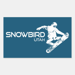 Sticker Rectangulaire Snowbird Utah Snowboardeur