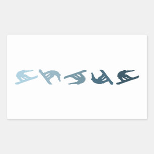 Sticker Rectangulaire Snowboard extrême