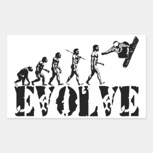 Sticker Rectangulaire Snowboard Snowboard Sport Evolution Art