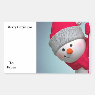 Sticker Rectangulaire Snowman