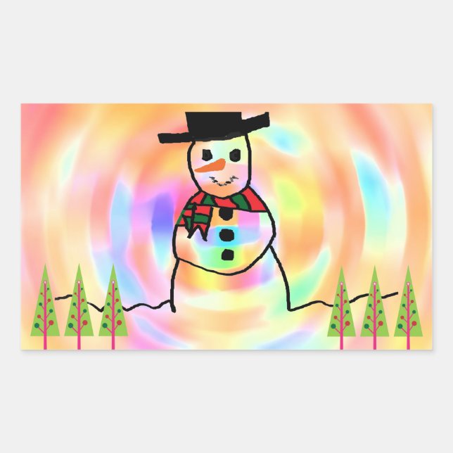 Sticker Rectangulaire Snowman (Devant)