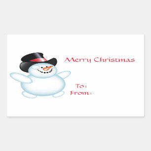 Sticker Rectangulaire Snowman